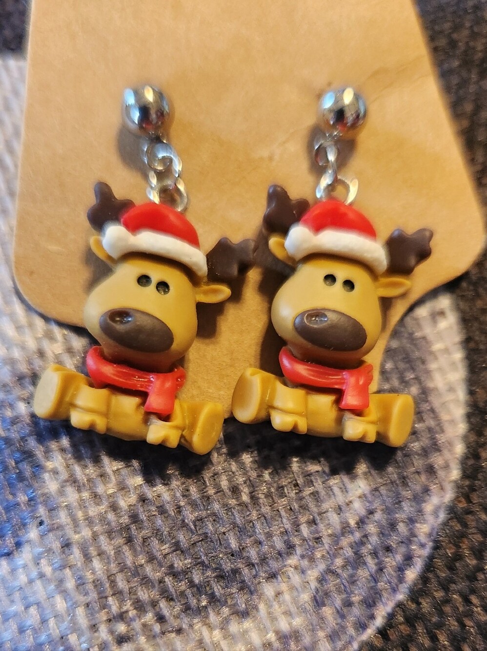 Resin Reindeer Charms On Stainless Steel Posts